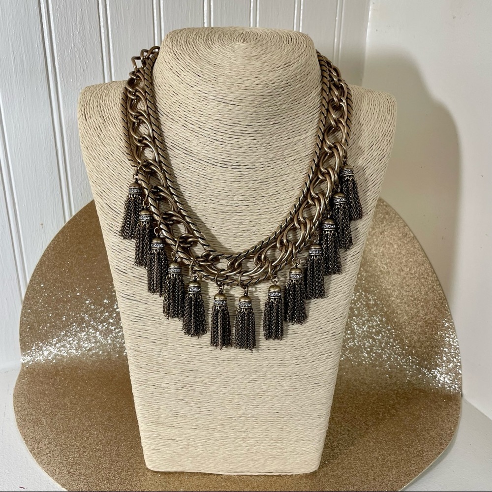 Vintage Multi Strand Tassel Necklace